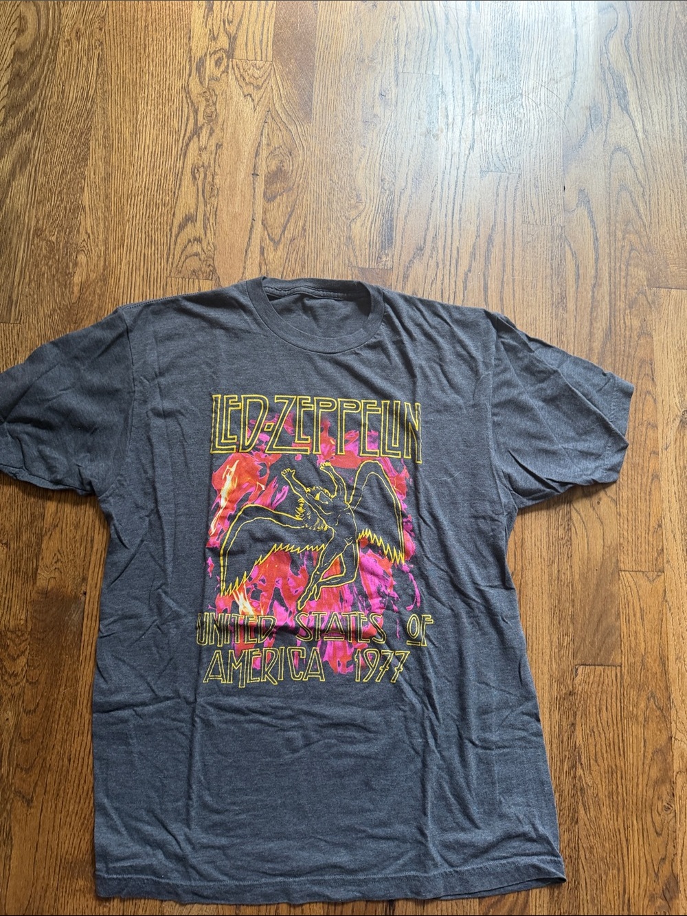 Led Zeppelin 1977 band tee - Charcoal Grey